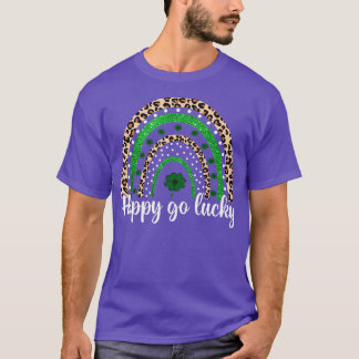 T-shirt Happy Go Lucky Jour de la Saint Patrick Rainbow Lu