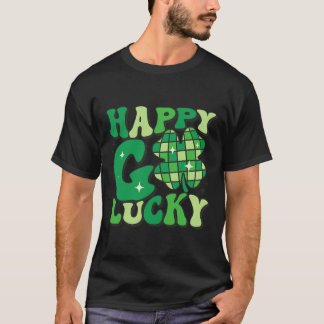 T-shirt Happy Go Lucky Shamrock Jour de la Saint Patrick H