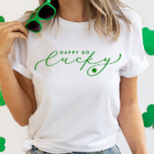 Happy Go Lucky St. Patrick's Day Jote Green Script