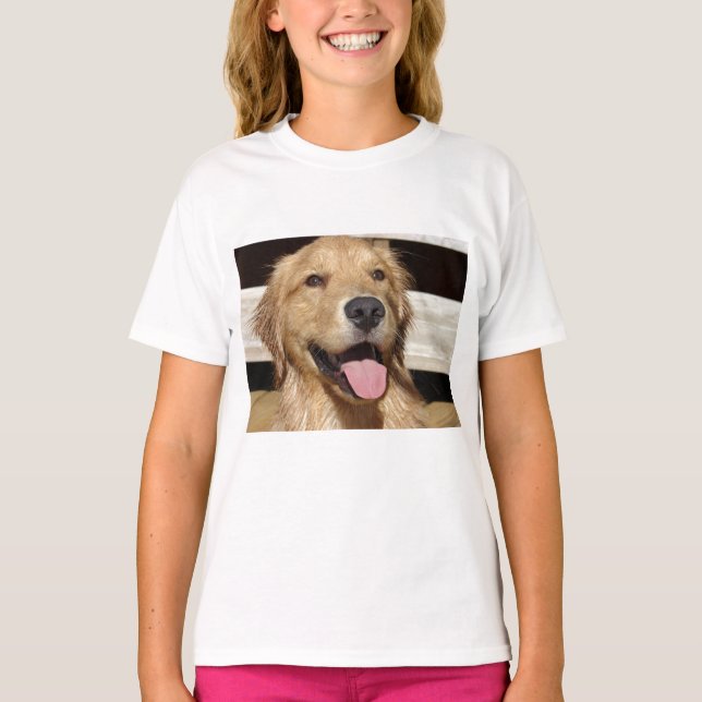 T-shirt Happy Golden Retriever (Devant)