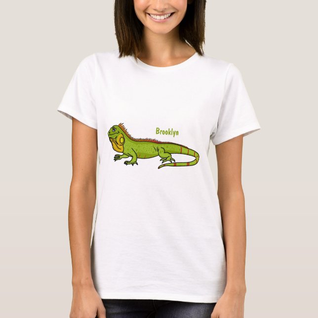 T-shirt Happy green iguana cartoon (Devant)
