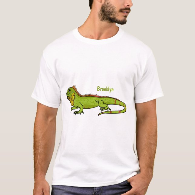 T-shirt Happy green iguana cartoon (Devant)
