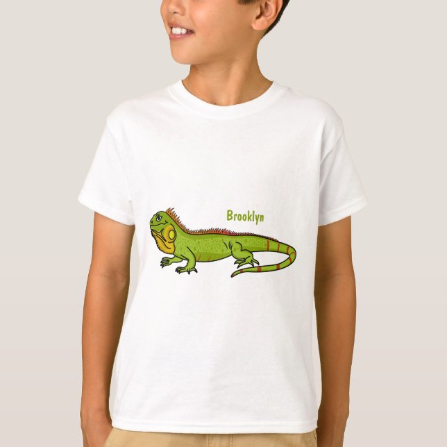 T-shirt Happy green iguana cartoon (Devant)