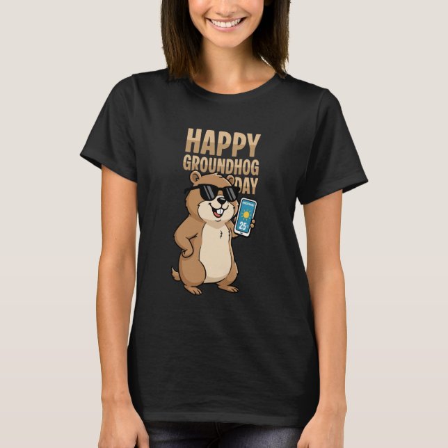 T-shirt Happy Groundhog Day Cute Woodchuck Groundhog Holid (Devant)