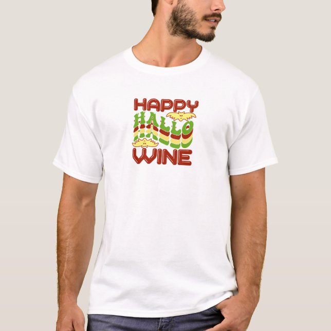 T-shirt Happy Hallo Wine halloween (Devant)