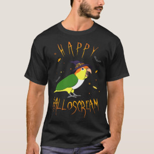 T-shirt Happy Halloscream Blanc Bellied Caique Witch Casqu