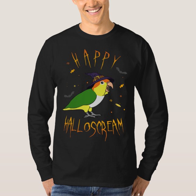 T-shirt Happy Halloscream White Bellied Caique Witch Hat B (Devant)