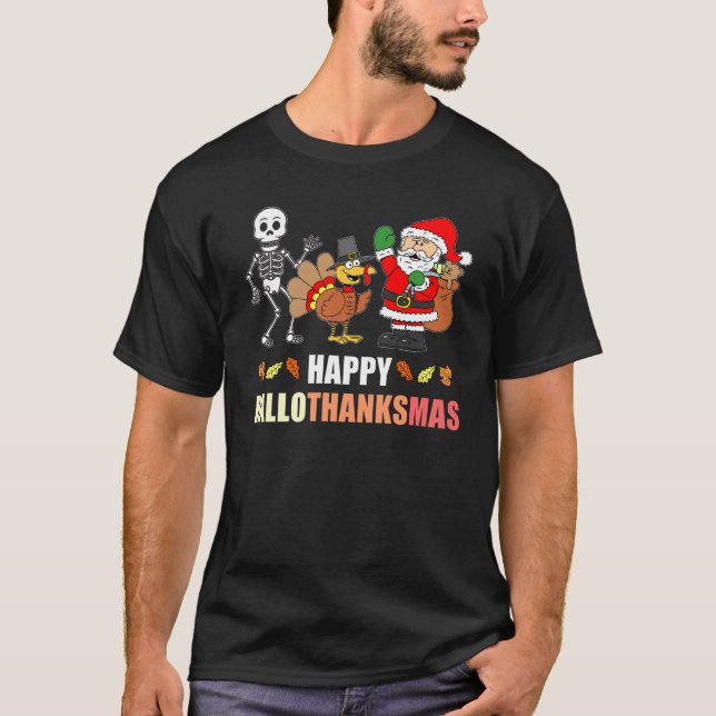 T-shirt Happy HalloThanksMas (Devant)