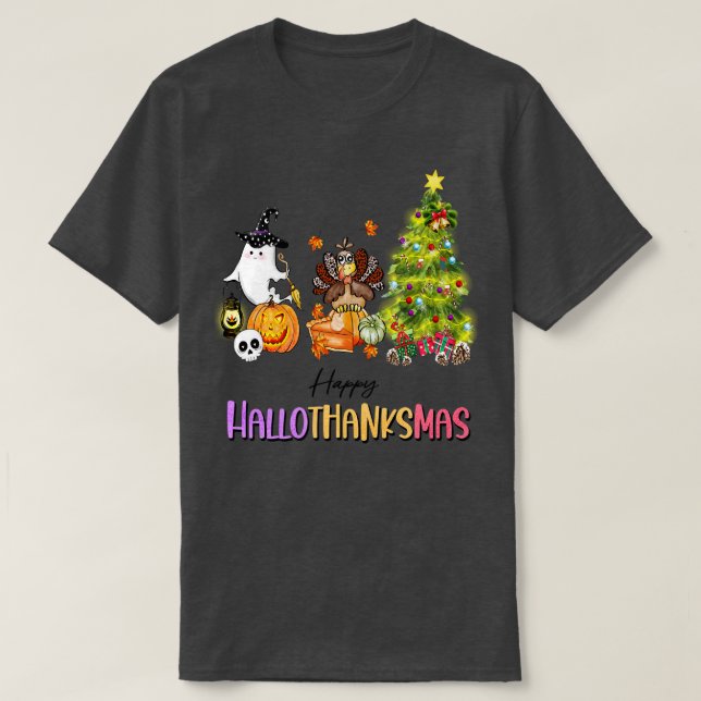 T-shirt happy-hallothanksmas 9 (Design devant)