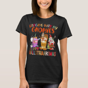 T-shirt Happy Hallothanksmas Gnome Happy Avec Mes Gnomies