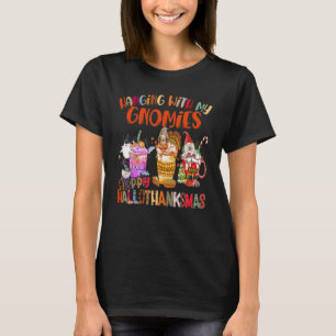 T-shirt Happy Hallothanksmas Gnome Happy Avec Mes Gnomies