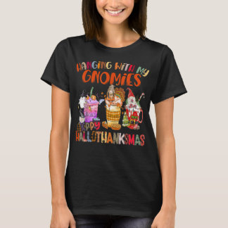 T-shirt Happy Hallothanksmas Gnome Happy Avec Mes Gnomies