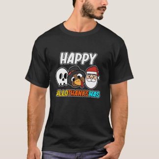 T-shirt Happy Hallothanksmas Gnomes Halloween Thanksgiving