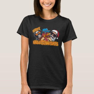 T-shirt Happy HalloThanksMas Halloween Thanksgiving Christ