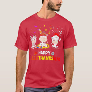 T-shirt Happy HalloThanksMas Père Noël Vache Halloween Tha