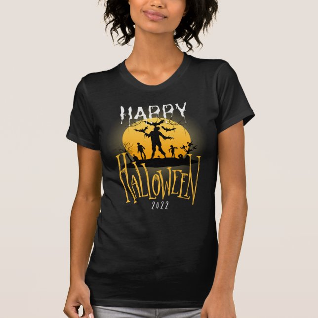 T-shirt Happy Halloween 2022, Nouveau design Halloween (Devant)