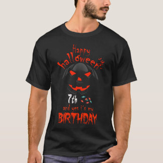 T-shirt Happy Halloween And Yes It's My 7th Birthday 