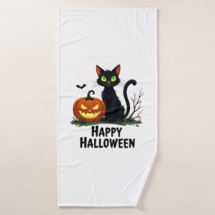 T-shirt Happy Halloween Black Cat Rescue Citrouill