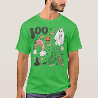T-shirt Happy Halloween Boo Spiders Witch Casquette Rainbo