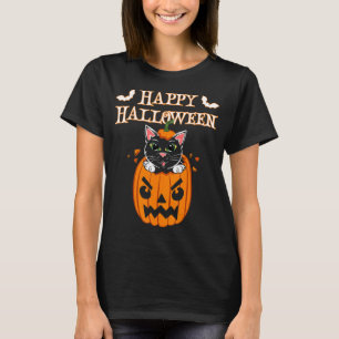 T-shirt Happy Halloween chat design en citrouille Jack O´L