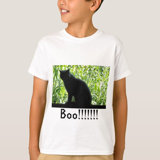T-shirt Happy Halloween Chat noir (Devant)