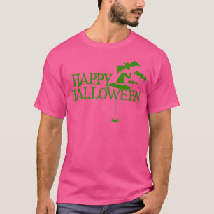 T-shirt Happy Halloween chauves-souris Spider Witch Casque