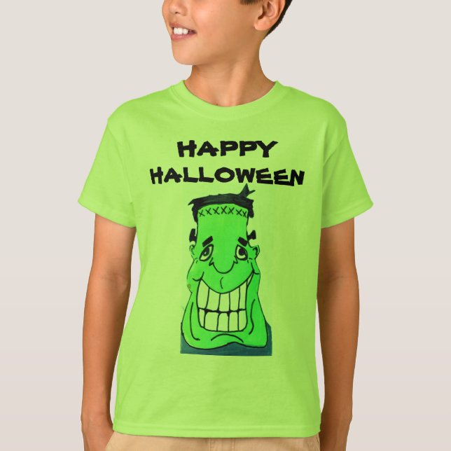T-shirt HAPPY HALLOWEEN chemise FRANKENSTEIN (Devant)