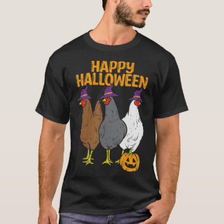 T-shirt Happy Halloween Chickens Farm Animal Costume Men W
