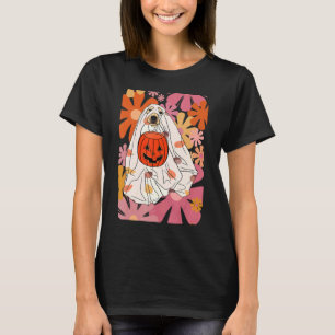 T-shirt Happy Halloween Chien Fantôme Retro Saison Éffraya