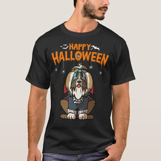 T-shirt Happy Halloween Chih Tzu Chien (Devant)