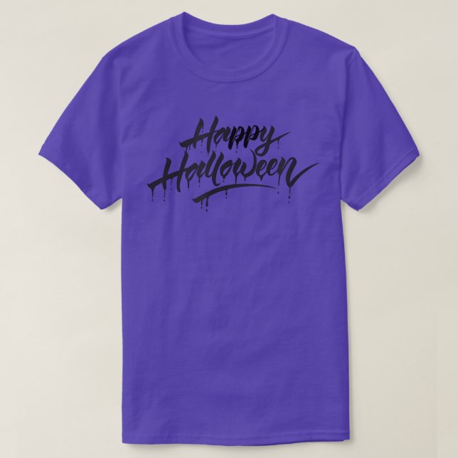 T-shirt Happy Halloween Christmas Simple Design  (Design devant)