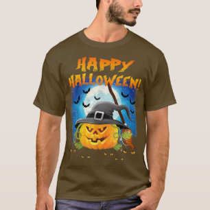 T-shirt Happy Halloween Citrouille Ghost Moon drôle Costum