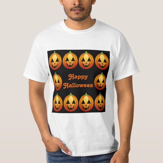 T-Shirt Happy Halloween Citrouilles (Devant)