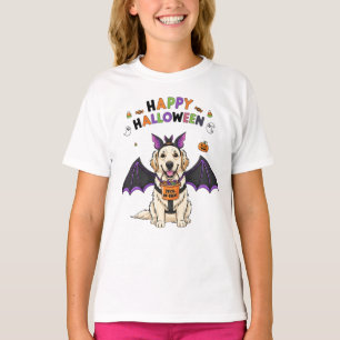 T-shirt Happy Halloween Cute Dog Bat Trick-or-Treat Girls’