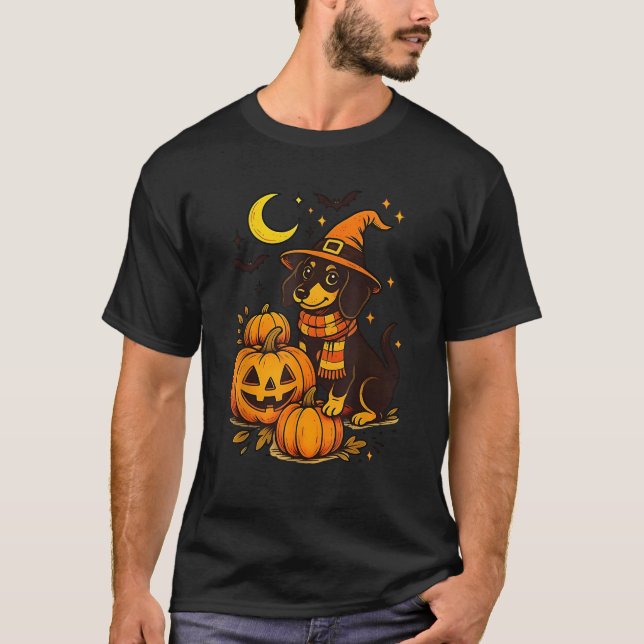 T-shirt Happy Halloween Dachshund Pet Owner Holiday Wiener (Devant)