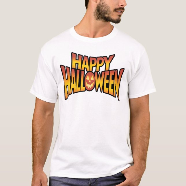 T-shirt Happy Halloween Éffrayant Citrouille Conception de (Devant)