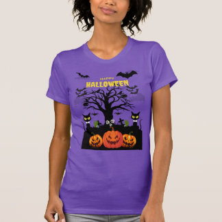 T-shirt happy halloween en police éffrayante