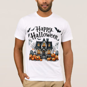 T-shirt Happy Halloween Ghost Citrouille Lecture Costume p