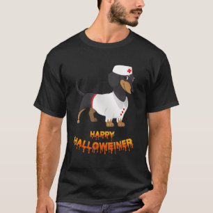 T-shirt Happy Halloween Halloweiner Daschund Chien Costume