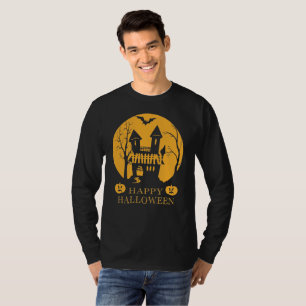 T-shirt Happy Halloween Haunted House Long Sleeve