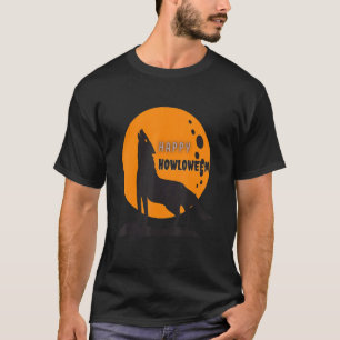 T-shirt Happy Halloween Howling Wolf Dog Halloween Costume