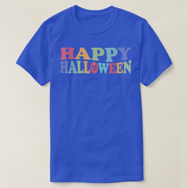 T-shirt Happy Halloween Jack-o'-lantern Visage Costume Hom (Design devant)