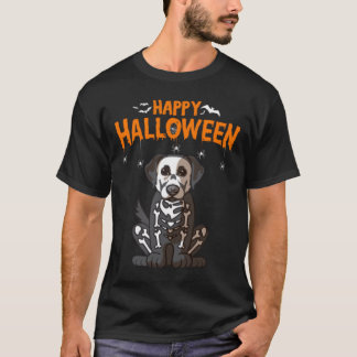 T-shirt Happy Halloween Labrador Retriever Skeleton Dog Co