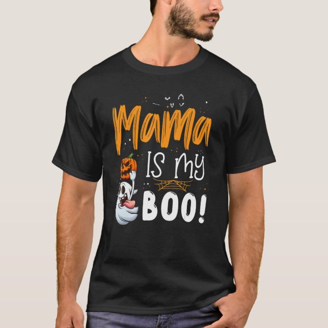 T-shirt Happy Halloween Mama Is My Boo Matching Family Gro (Devant)