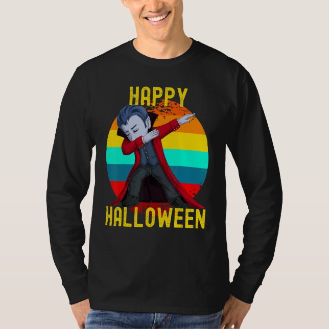 T-shirt Happy Halloween mignonne Dabbing Dracula Kids Vamp (Devant)
