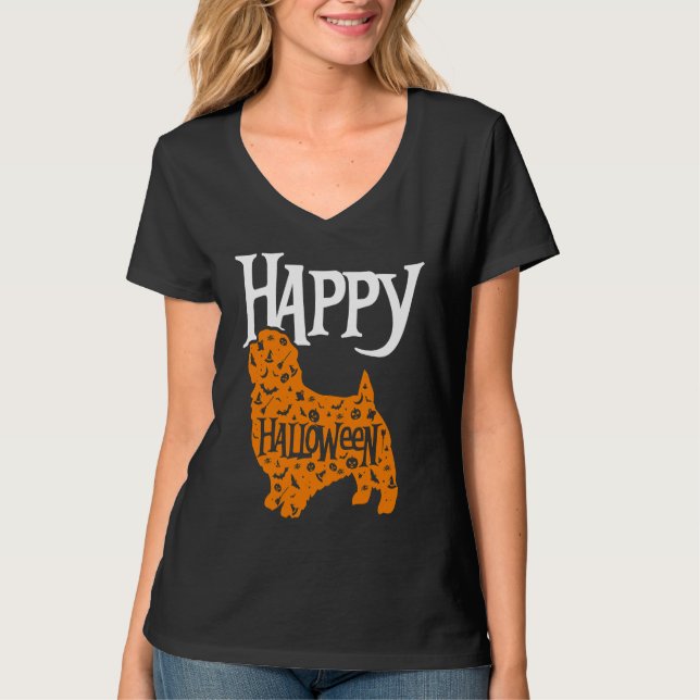 T-shirt Happy Halloween Norfolk Terrier (Devant)