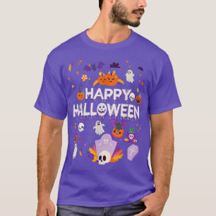 T-shirt Happy Halloween Scary Retro Kids Boo Ghost Citroui
