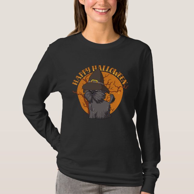 T-shirt Happy Halloween Shih Tzu Witch Dog  Animal Hallowe (Devant)