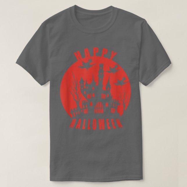 T-shirt Happy Halloween Spooky Haunted House (Design devant)