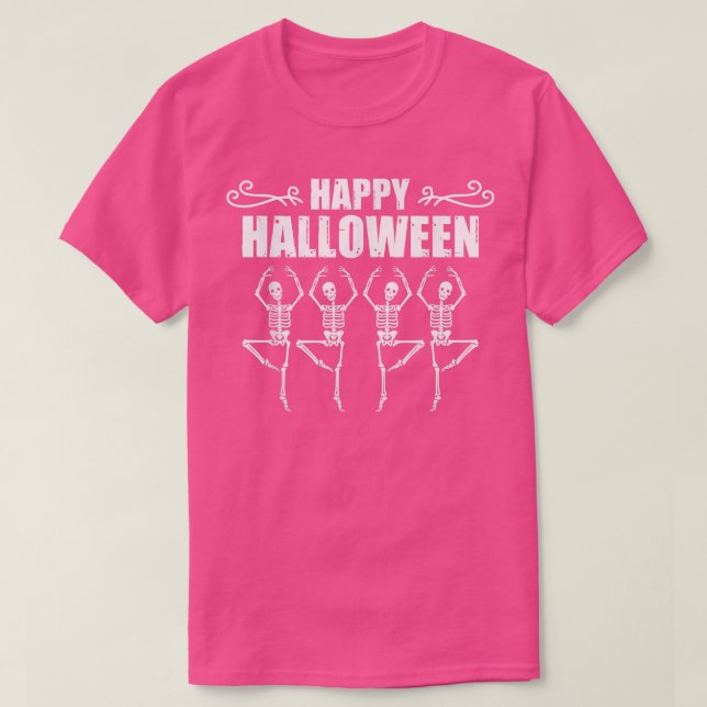 T-shirt Happy Halloween Squelette Ballerina Costume  (Design devant)